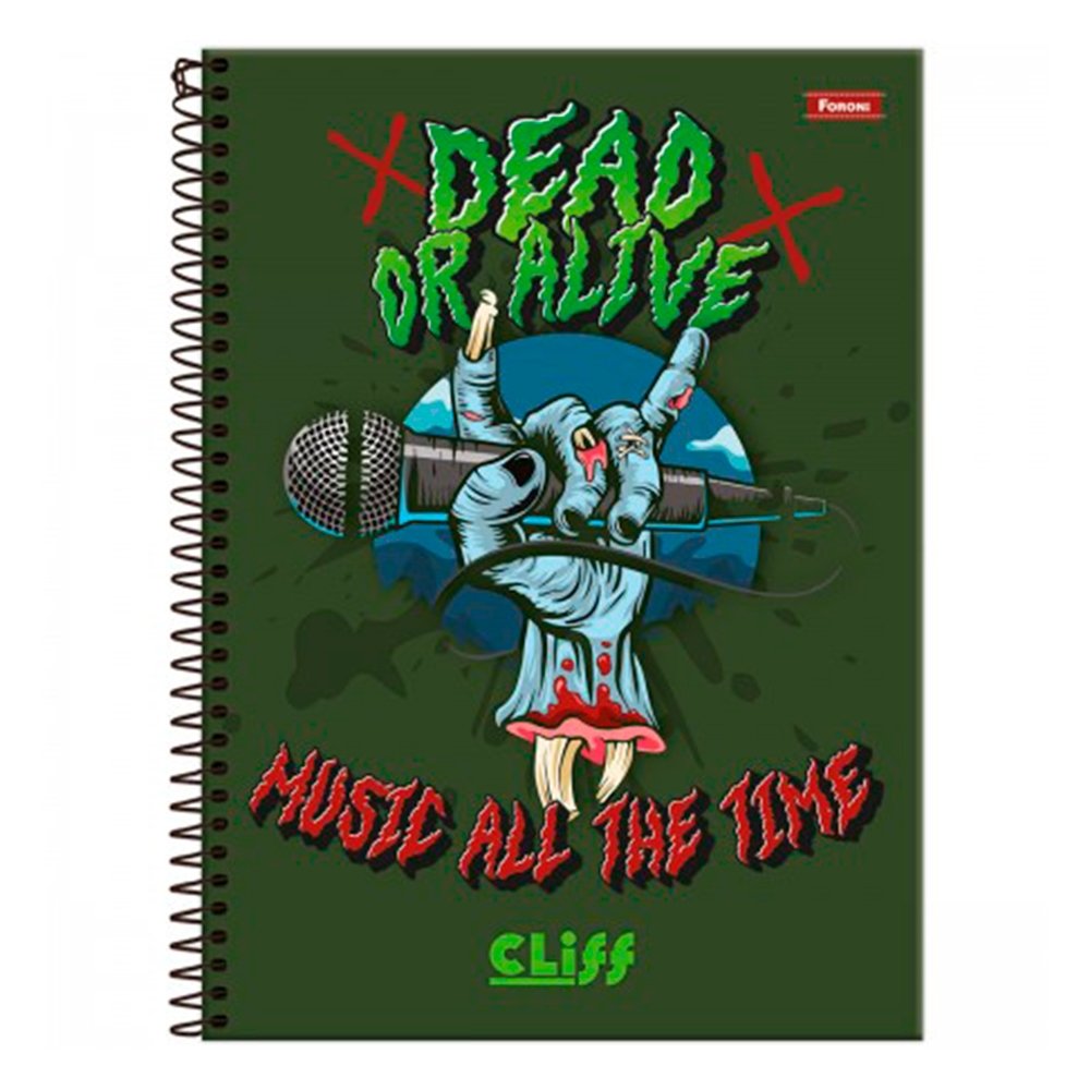 Caderno Espiral Foroni Universitário Capa Dura Cliff Masculino 10 Matérias 160 Folhas - Embalagem com 4 Unidades (Sortidos)
