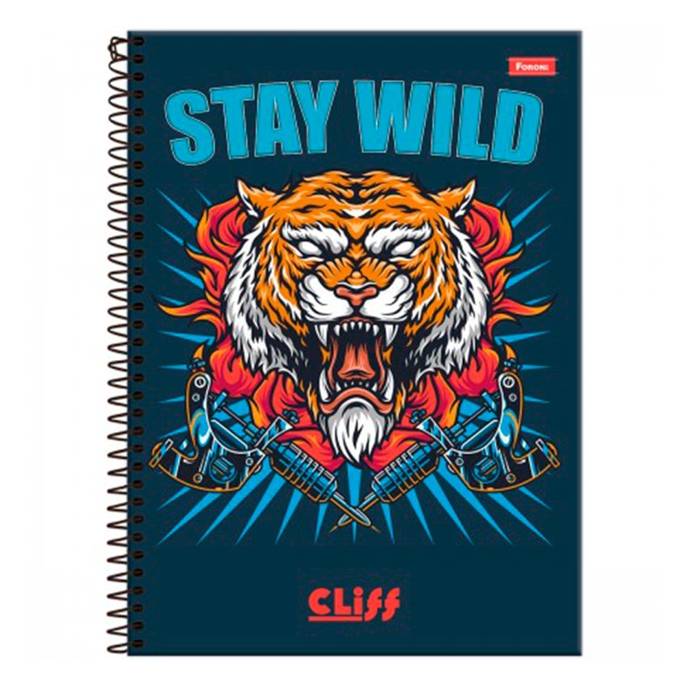 Caderno Espiral Foroni Universitário Capa Dura Cliff Masculino 10 Matérias 160 Folhas - Embalagem com 4 Unidades (Sortidos)