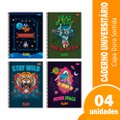 Caderno Espiral Foroni Universitário Capa Dura Cliff Masculino 10 Matérias 160 Folhas - Embalagem com 4 Unidades (Sortidos)