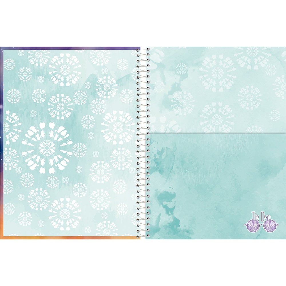Caderno Espiral Foroni Universitário Capa Dura Tie Dye 10 Matérias 160 Folhas - Embalagem com 4 Unidades (Sortidos)