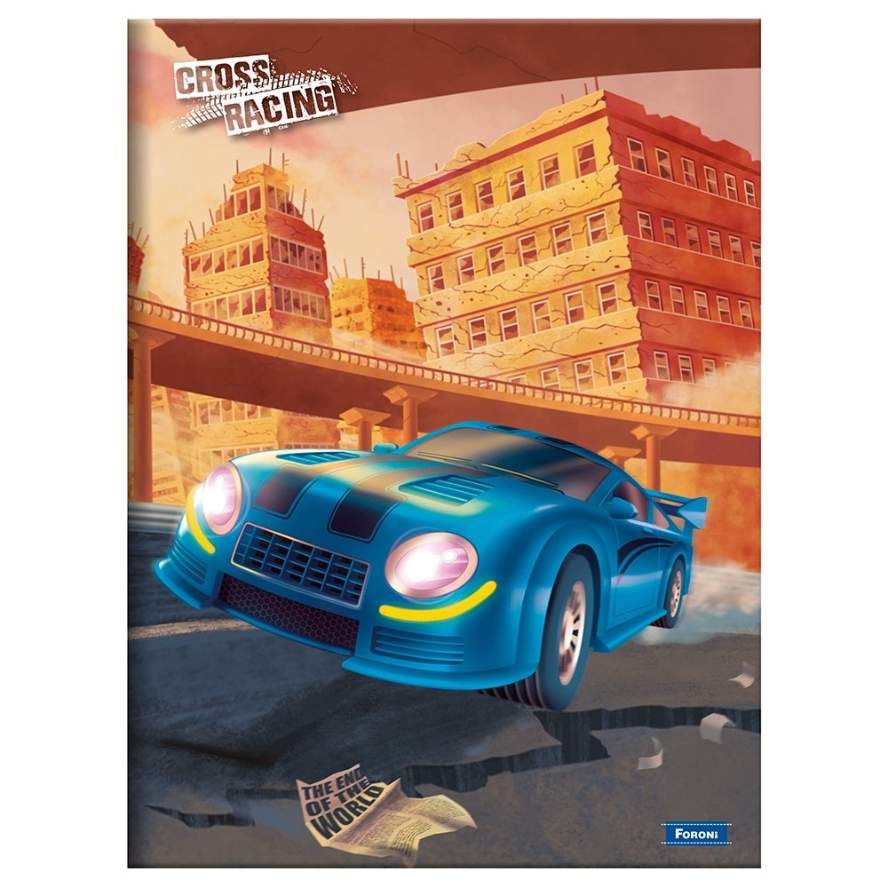Caderno Brochurão Foroni Cross Racing 60 Folhas - Embalagem com 10 Unidades (Sortidos)