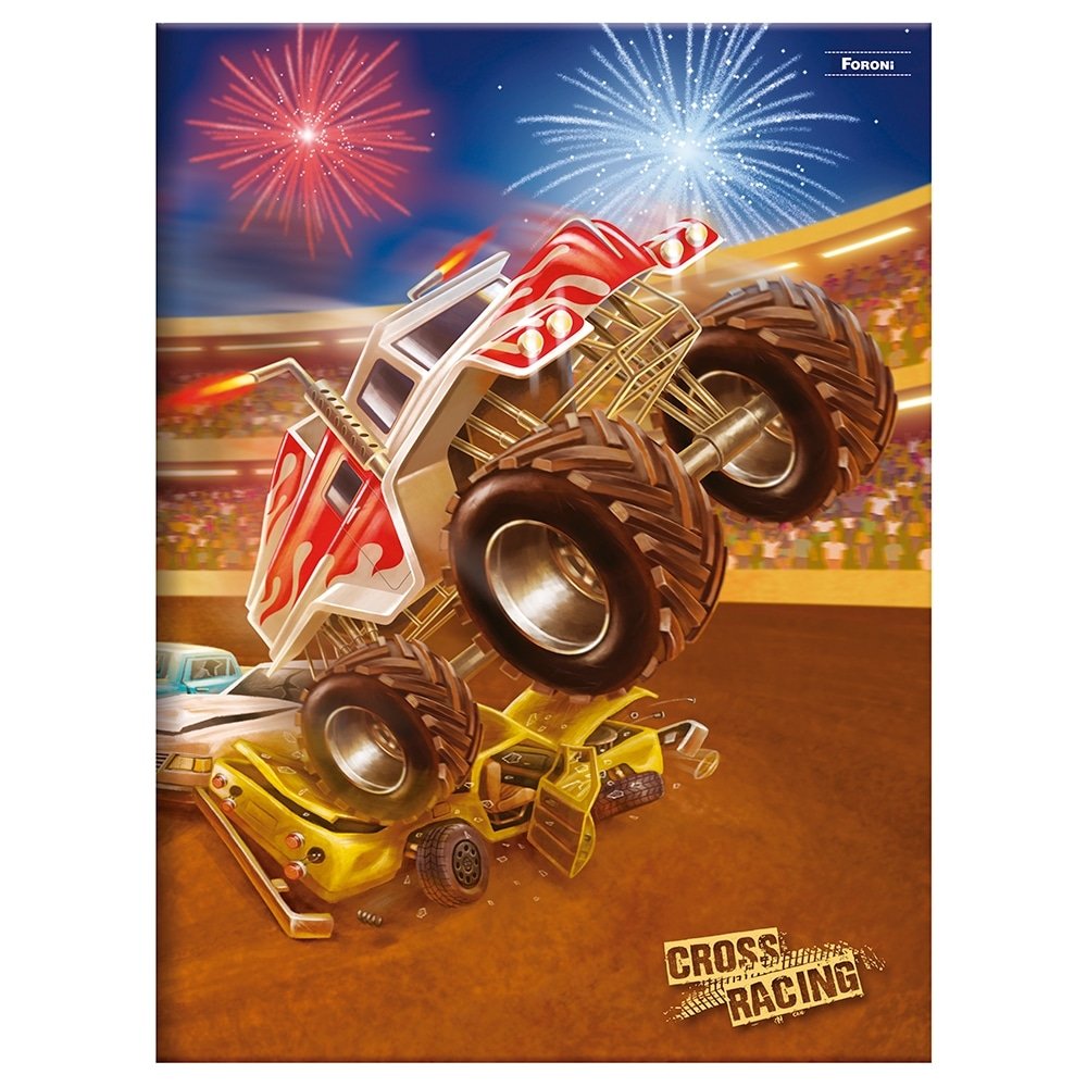 Caderno Brochurão Foroni Cross Racing 60 Folhas - Embalagem com 10 Unidades (Sortidos)