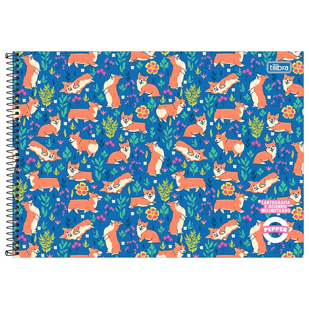 Caderno Espiral Tilibra Cartografia  Capa Dura sem Seda Pepper 80 Folhas - Embalagem com 4 Unidades (Sortidos)