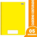 Caderno Costurado Tilibra Universitário Capa Dura Pepper Amarelo 80 Folhas Embalagem com 5 Unidades