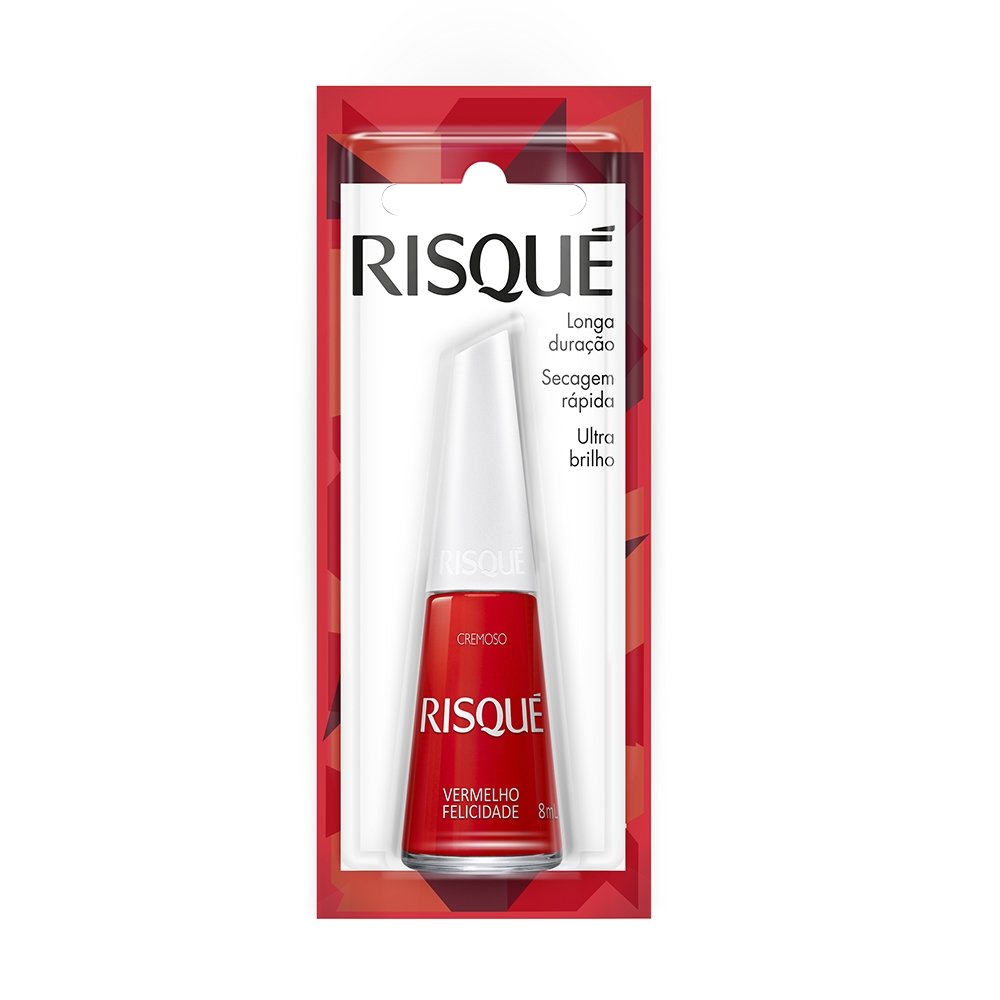 Esmalte Risqué Cremoso Vermelho Felicidade Blister 8ml