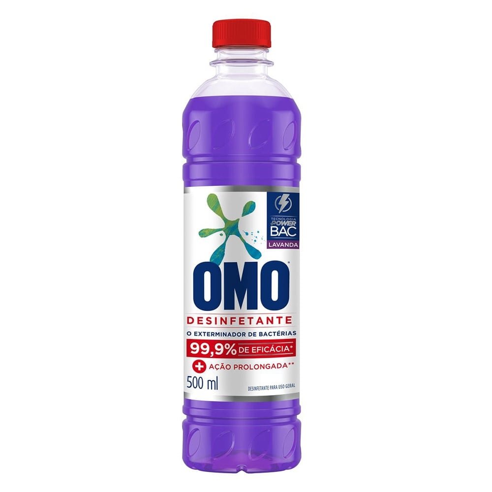 Desinfetante Omo Lavanda 500ml - Embalagem com 12 Unidades