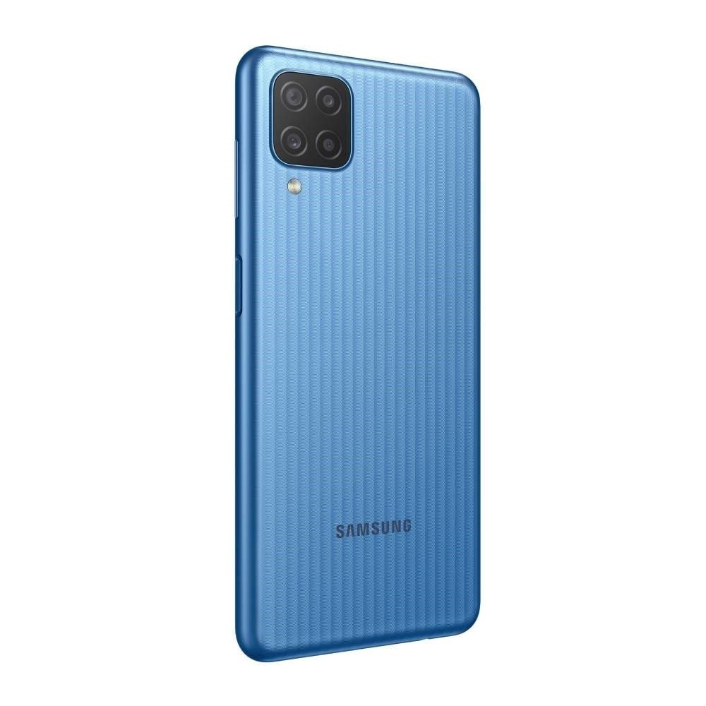 Smartphone Samsung Galaxy M12 Azul, Tela 6.5", 4G+Wi-Fi+NFC, And. 11, Câm. Tras. de 48+5+2+2MP, Frontal de 8MP, 4GB RAM, 64GB