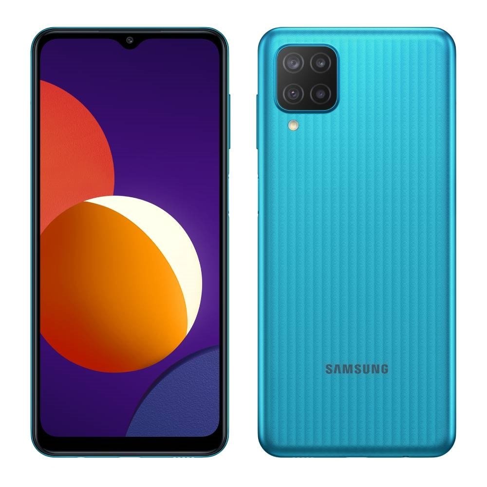 Smartphone Samsung Galaxy M12 Verde, Tela 6.5" | 4G+Wi-Fi+NFC, And. 11, Câm. Tras. em 48+5+2+2MP, Frontal de 8MP, 4GB RAM, 64G