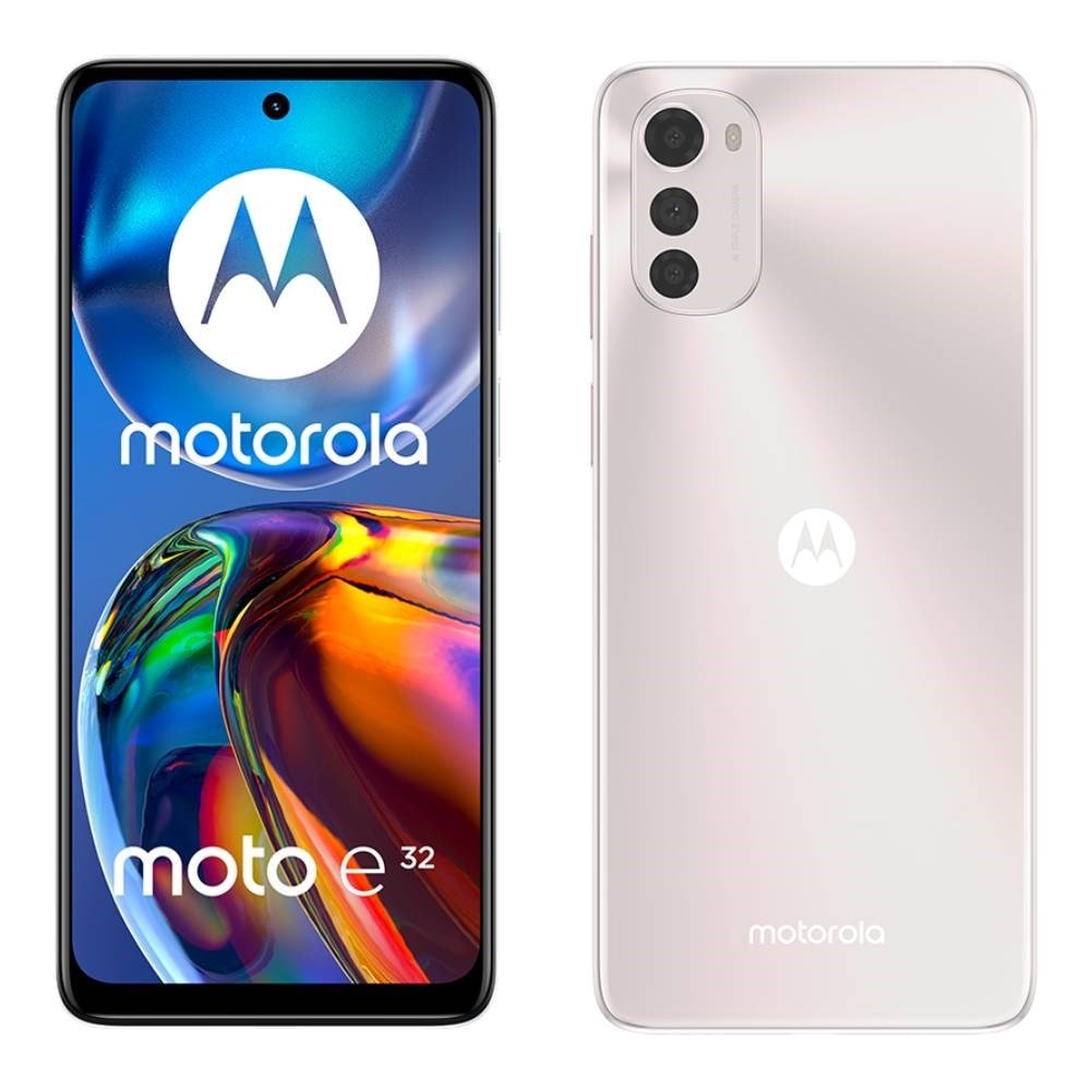 Smartphone Motorola Moto E32 Rosê, Tela de 6.5", 4G+Wi-Fi, And. 11, Câm. Tras. de 16+2+2MP, Frontal 8MP, 4GB RAM, 64GB