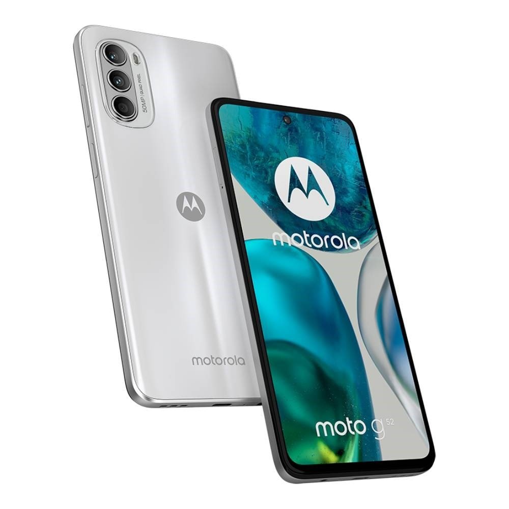 Smartphone Motorola Moto G52 Branco, Tela de 6.6" - 4G+Wi-Fi+NFC, And. 12, Câm. Tras. - 50+8+2MP, Frontal 16MP, 4GB RAM, 128GB