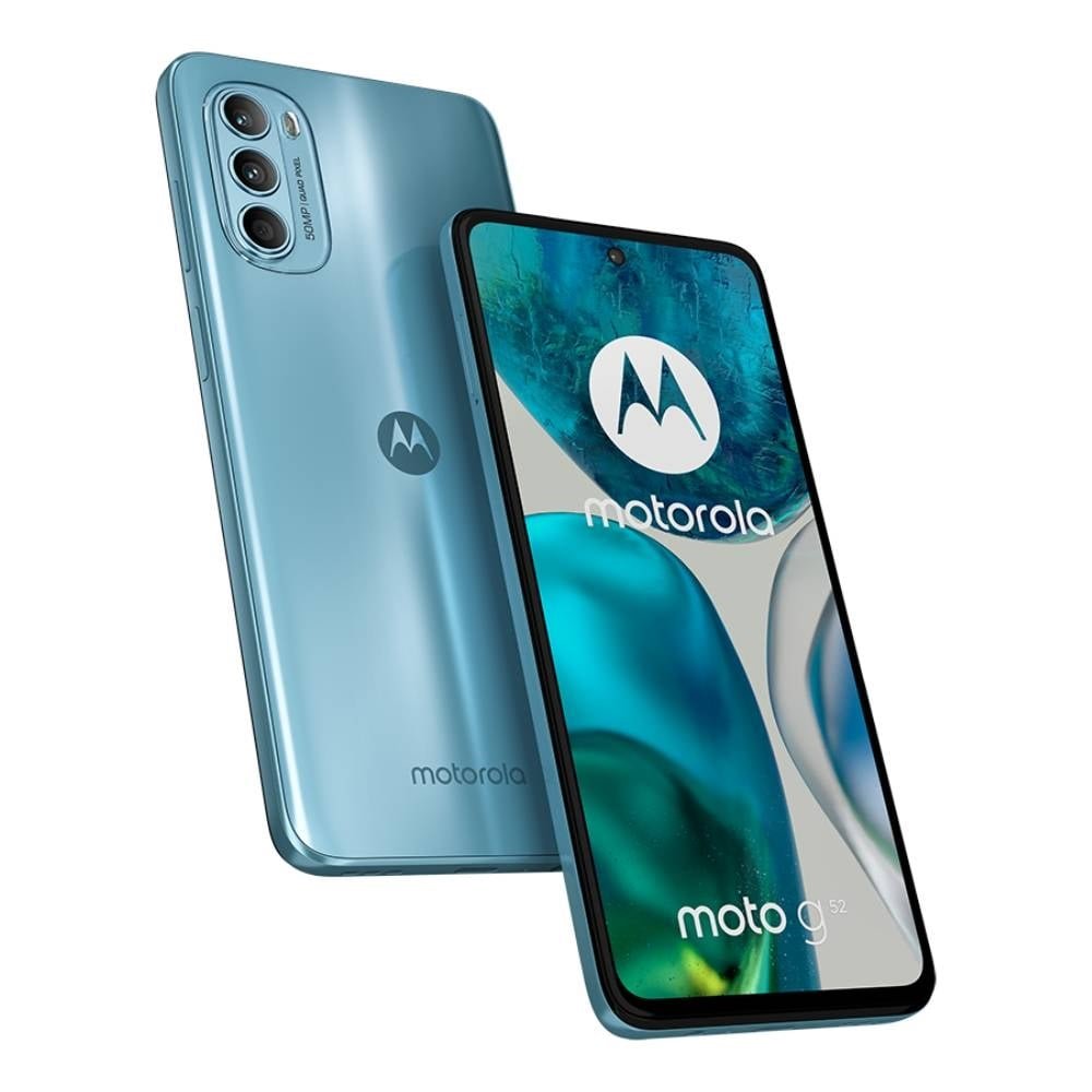 Smartphone Motorola Moto G52 Azul, Tela de 6.6" | 4G+Wi-Fi+NFC, And. 12 | Câm. Tras. de 50+8+2MP, Frontal 16MP, 4GB RAM e 128GB