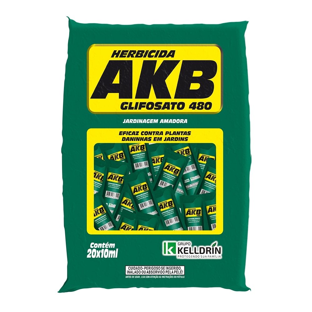 Glifosato 480 AKB Mata Mato Kelldrin 10ml - Embalagem com 20 Unidades