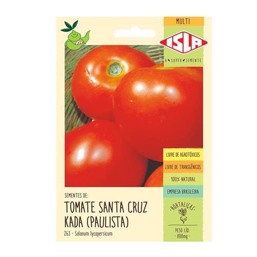 Sementes Isla Tomate Santa Cruz Kada Paulista  0,8g Embalagem c/ 20 Unidades