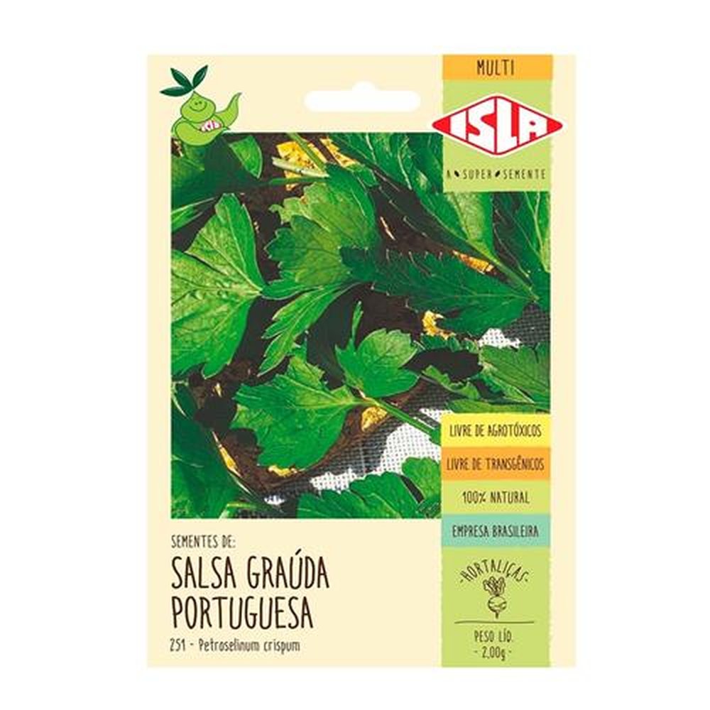 Sementes Isla Salsa Grauda Portuguesa 2g Embalagem c/ 20 unidades