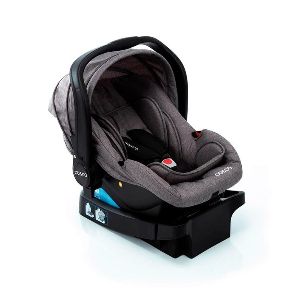 Carrinho de Bebê Cosco Poppy Trio Reversível com Função Moisés + Bebê Conforto, Cinza Mescla