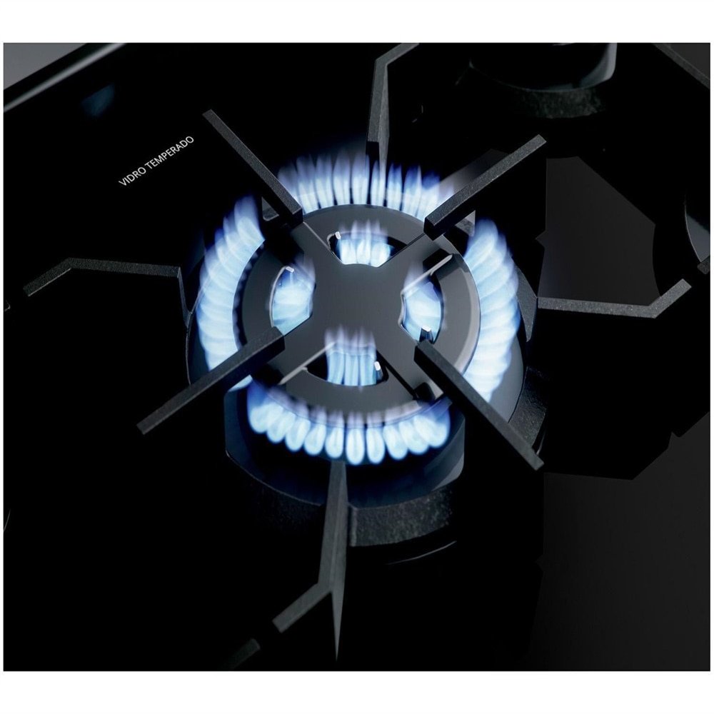 Fogão Brastemp 5 Bocas  BFS5VCE - Mesa de Vidro, Turbo Chama, Preto, Bivolt