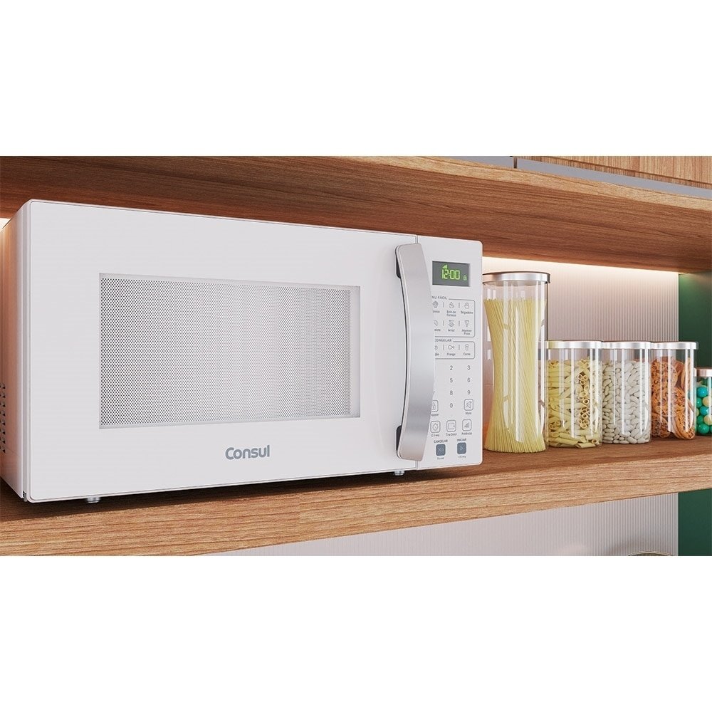 Micro-Ondas Consul 32 Litros CMS46AB - Painel Digital, Trava Segurança, Branco, 110V