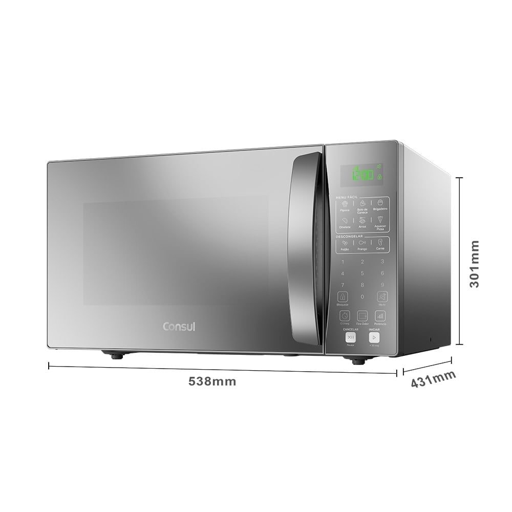 Micro-Ondas Consul 32 Litros CMS46AR, Espelhado, Inox, 220V