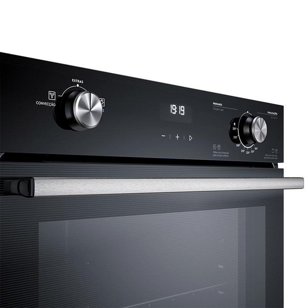 Forno a Gás de Embutir Electrolux 80 Litros OE8GH Efficient com Perfect Cook 360, Timer Digital, Preto, 220V