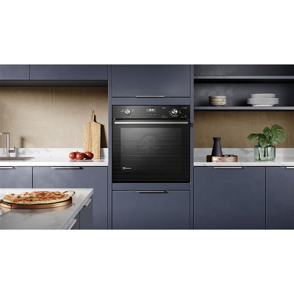 Forno a Gás de Embutir Electrolux 80 Litros OE8GH Efficient com Perfect Cook 360, Timer Digital, Preto, 220V