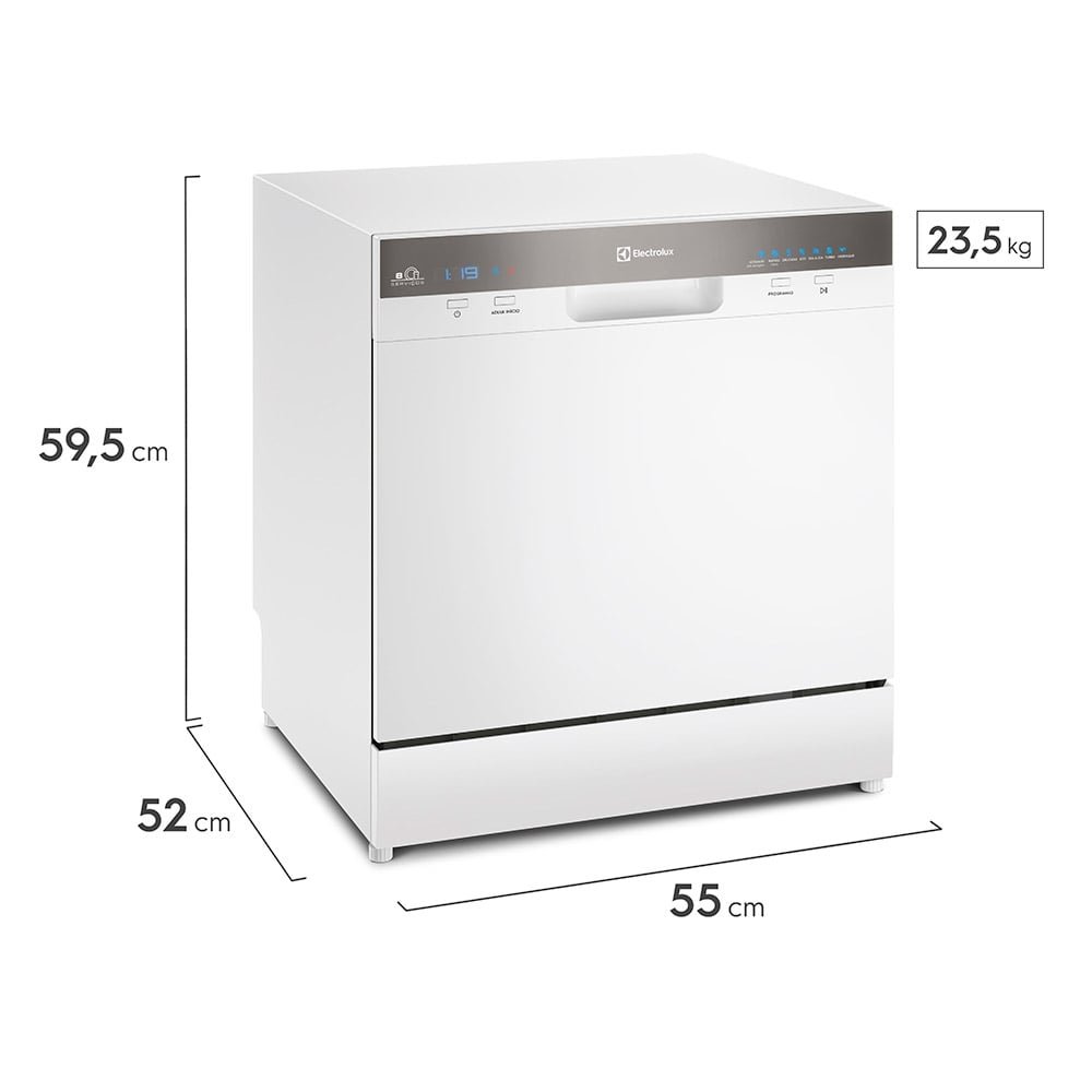 Lava-Louças 8 Serviços Electrolux LL08B, Branca, 110V