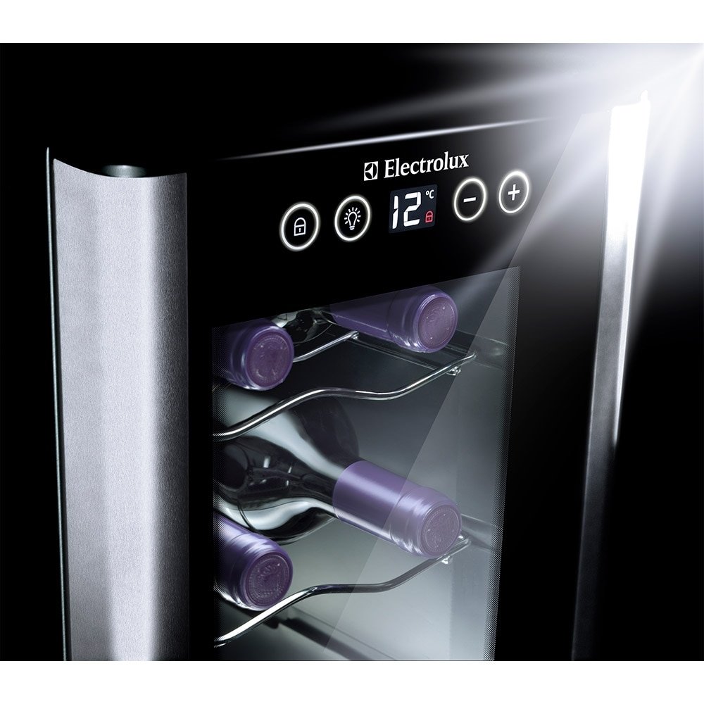 Adega 12 Garrafas Electrolux ACB12, Painel Touch Control, Preta, Bivolt