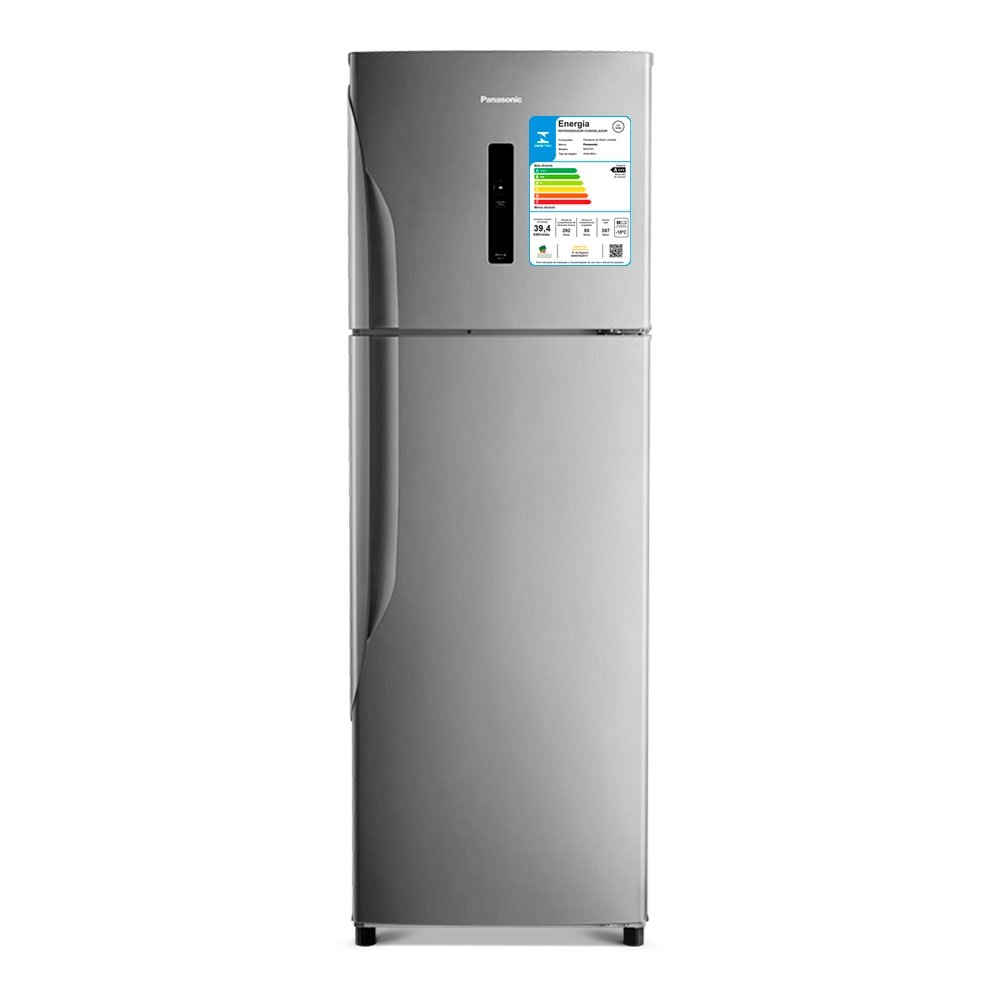Geladeira/Refrigerador Panasonic 387 Litros A+++ NR-BT41PD1X - 2 Portas, Frost Free, Painel Eletrônico, Aço Escovado, 110V