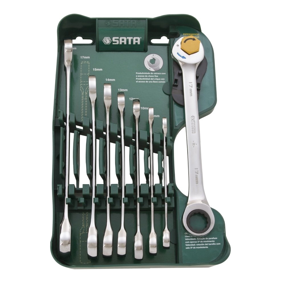 Jogo de Chave Combinada Sata Speedy com Catraca 8 a 19mm 8 Peças