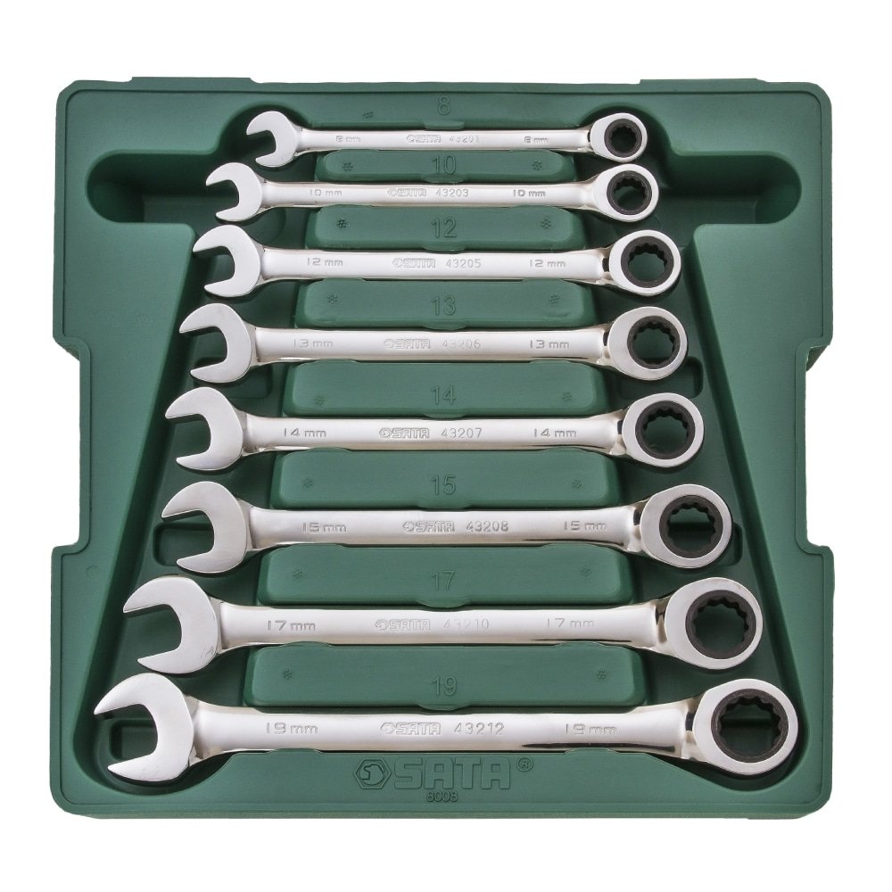 Jogo de Chave Combinada Sata com Catraca 8 a 19mm - Embalagem com 8 Peças