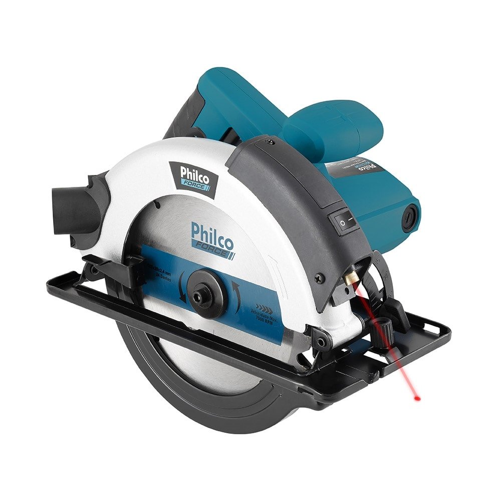 Serra Circular Philco PSC01 1500W Guia Laser D185mm, 110V