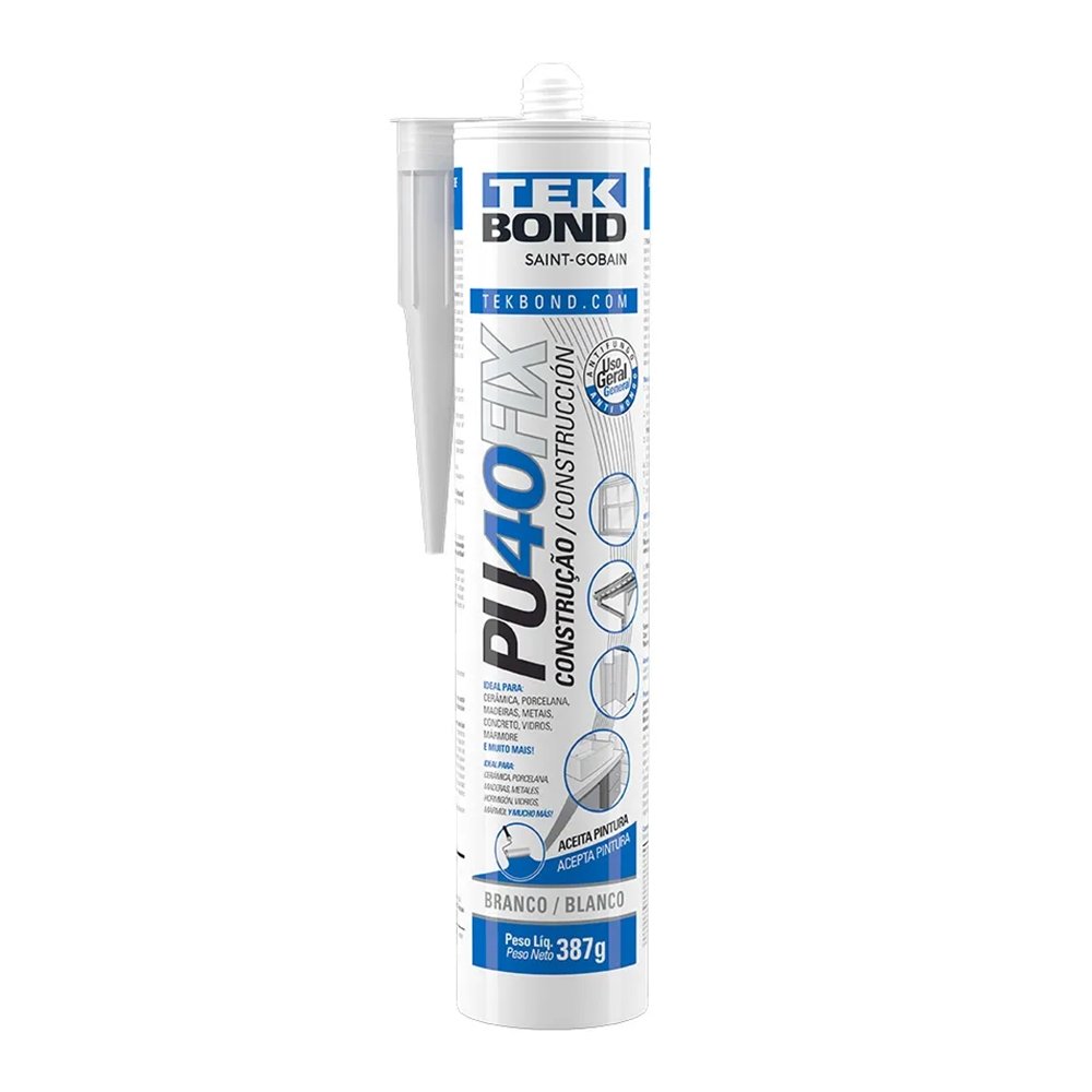 Adesivo Selante Tekbond PU40FIX Branco 387g/280ml