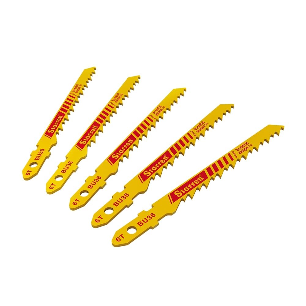 Lâmina Serra Tico Tico Starrett Bi-Metalica 3P 6 Dentes Para Madeira BU36 - Embalagem com 5 Unidades
