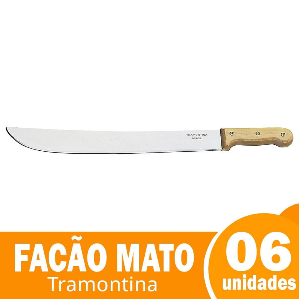 Facão Tramontina para Mato 16 com Cabo de Madeira Ref:26620/016 - Embalagem com 6 Unidades