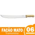 Facão Tramontina para Mato 16 com Cabo de Madeira Ref:26620/016 - Embalagem com 6 Unidades