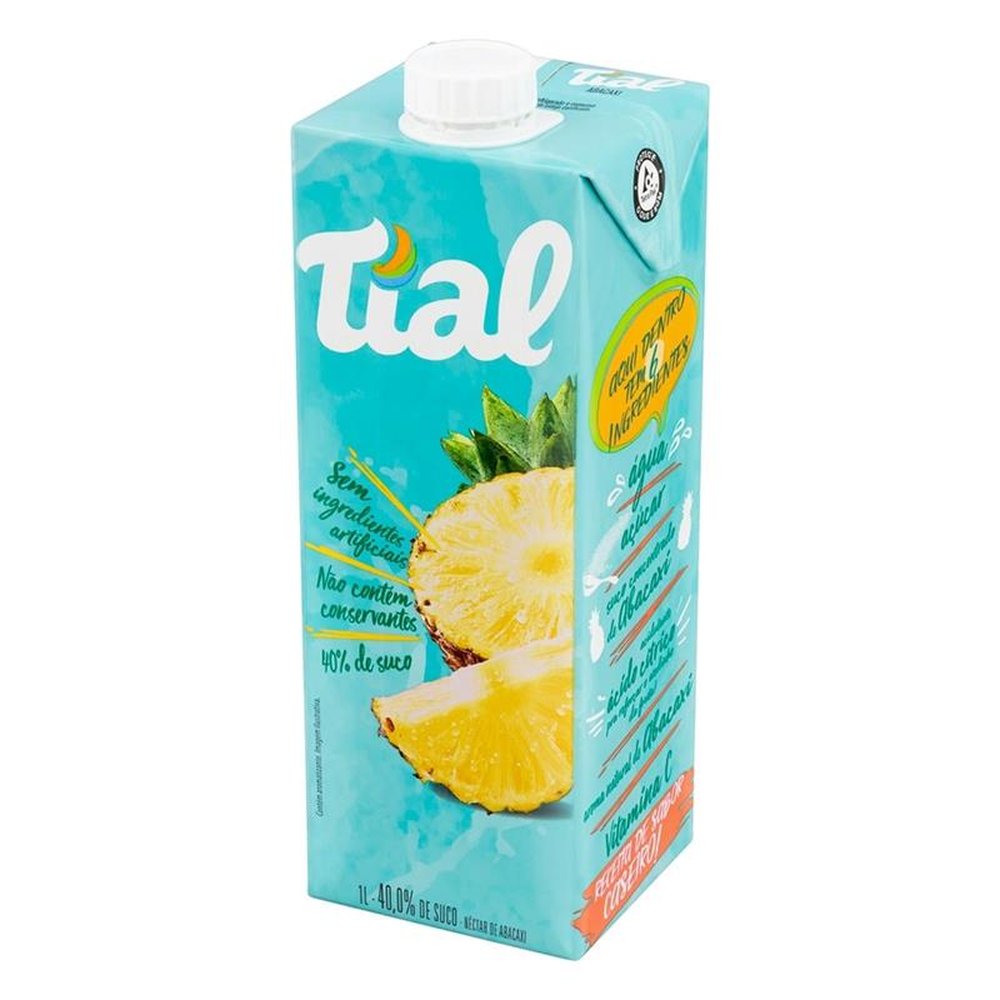 Suco Tial Nectar Abacaxi 1L - Embalagem com 12 Unidades