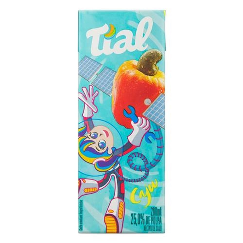 Suco Tial Kids Néctar Caju 200ml - Embalagem com 24 Unidades