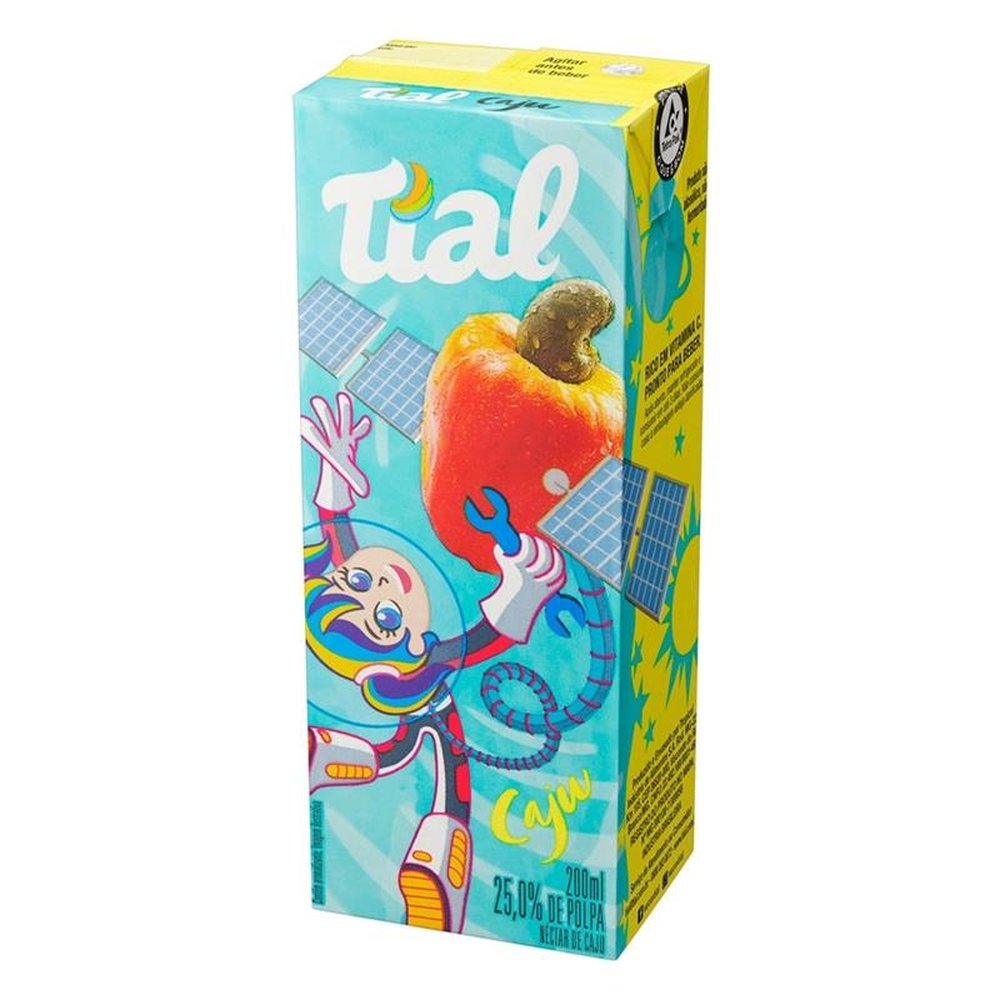 Suco Tial Kids Néctar Caju 200ml - Embalagem com 24 Unidades