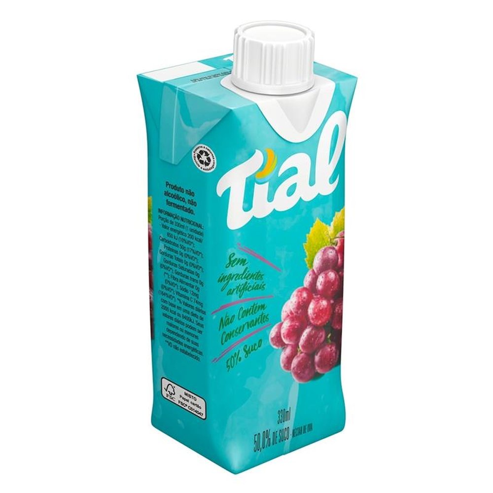 Suco Tial Néctar Uva 330ml - Embalagem com 12 Unidades