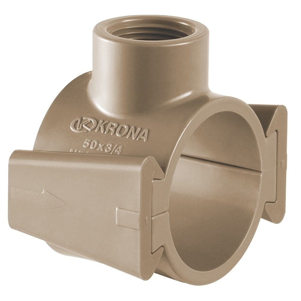Colar Krona Tomada PVC 50mm x 3/4 - Embalagem com 10 Unidades