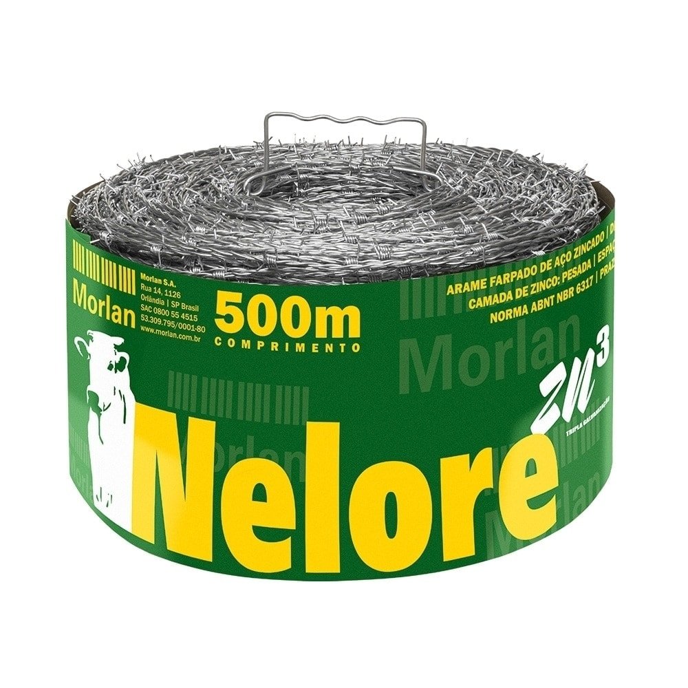 Arame Farpado Nelore ZN3 Fio 16 1,60mm 250Kgf 500m