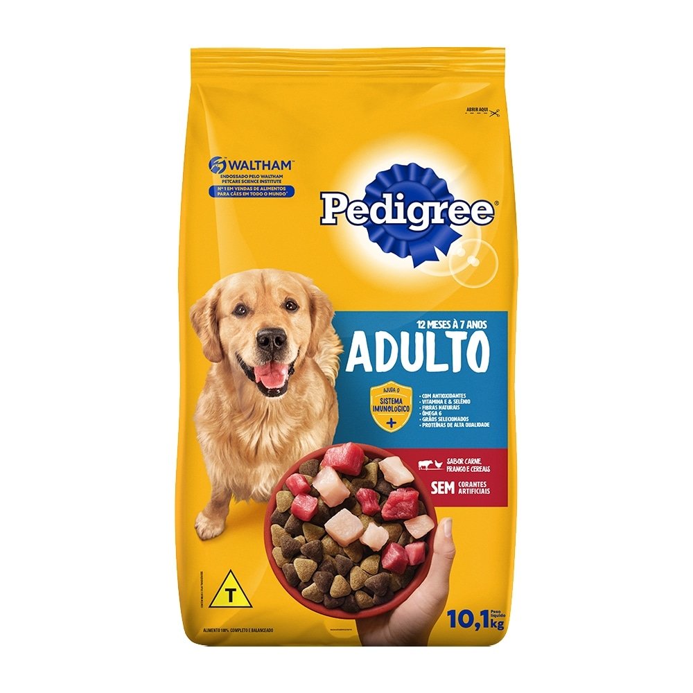 Ração para Cachorro Pedigree Carne, Frango e Cereais 10,1Kg