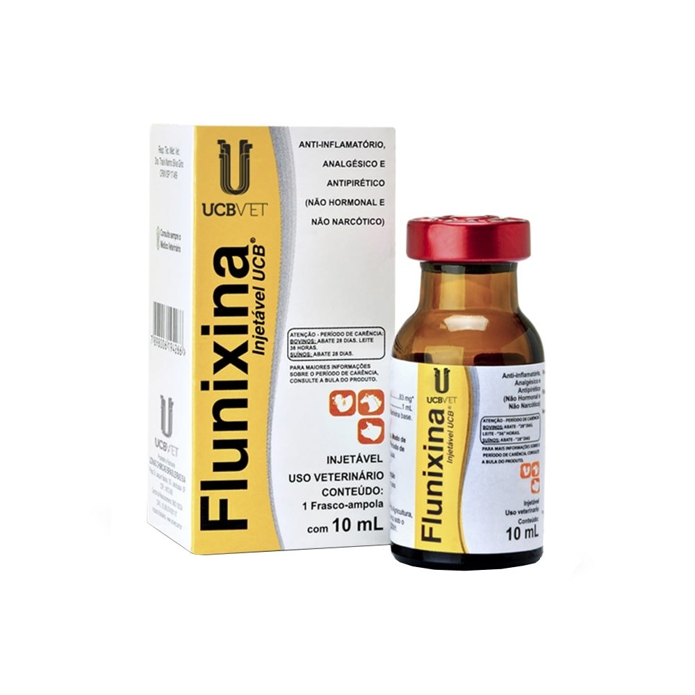 Flunixina Injetável UCB Anti-inflamatório Analgésico e Antipirético 10ml