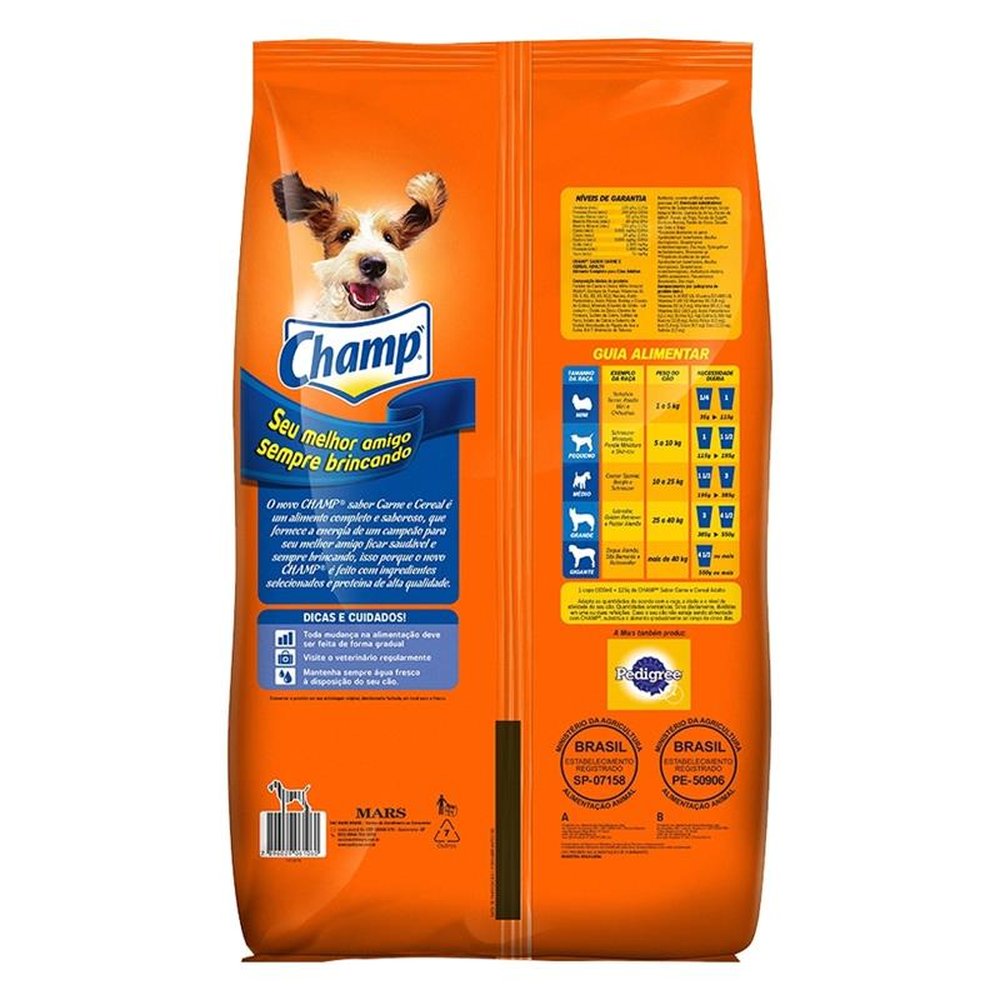 Ração para Cachorro Champ Adulto Carne e Cereal 20kg