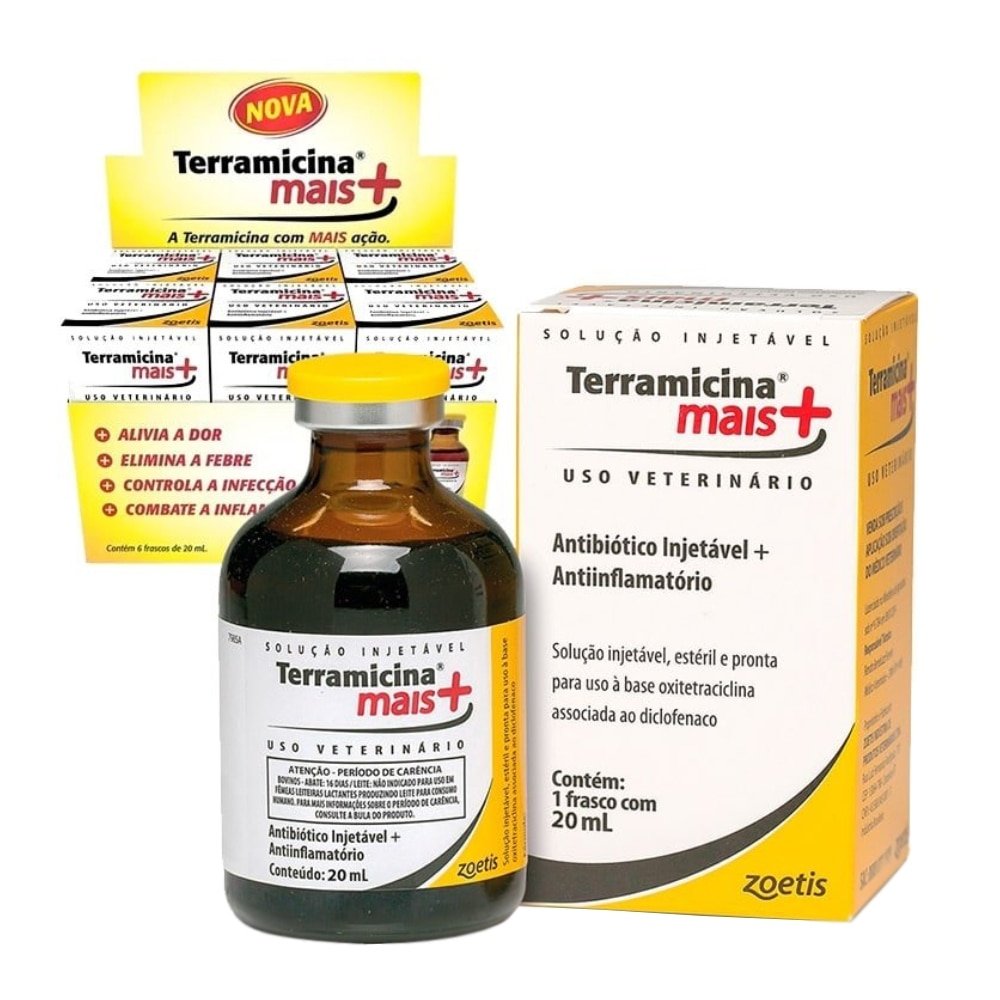 Terramicina Zoetis Mais Injetável 20ml - 6 Unidades