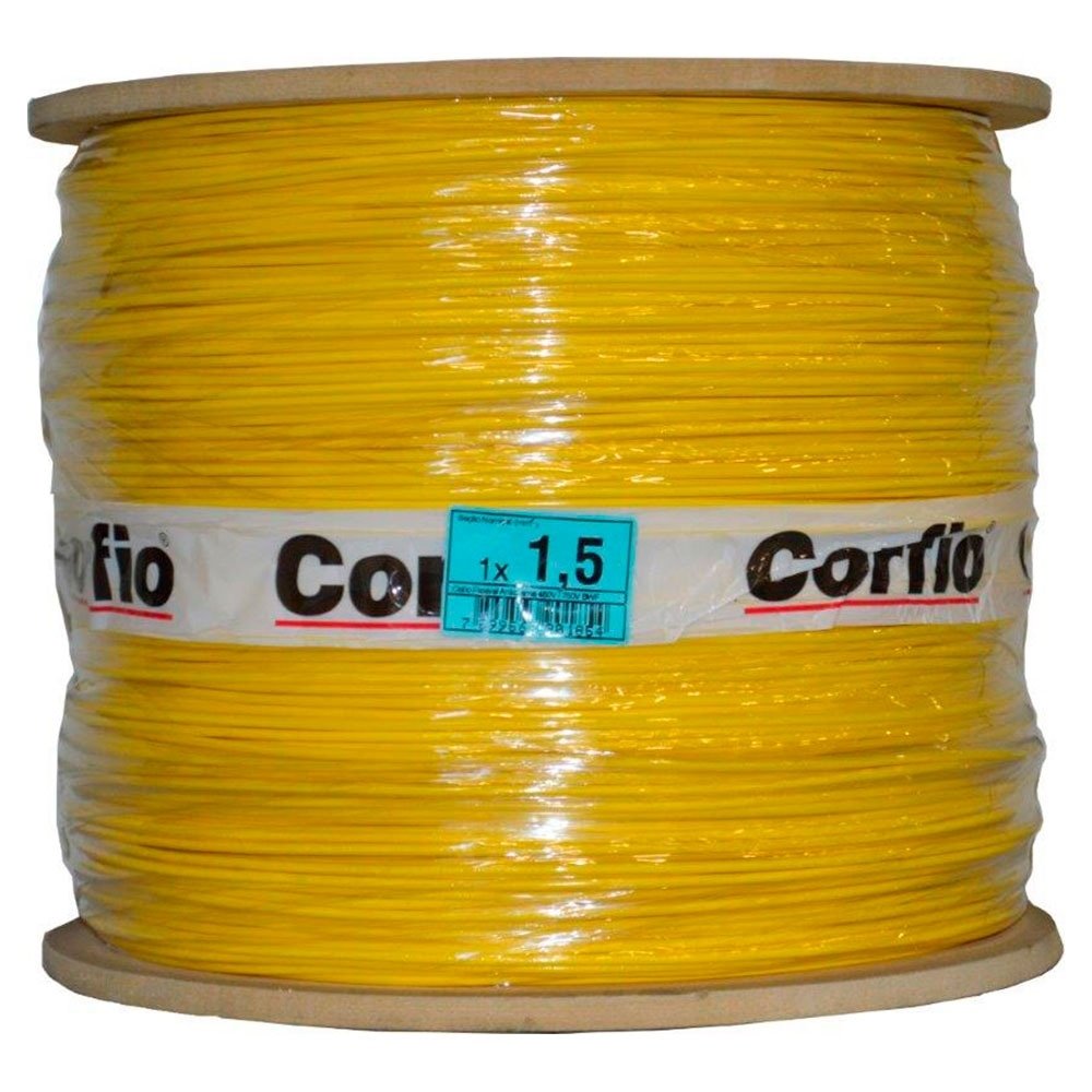 Cabo Flexível Corfio 1,5mmx1400m Bobina 750V Amarelo