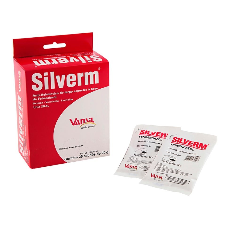 Silverm Vansil Vermifugo Antiparasitário 20g - Embalagem com 25 Unidades