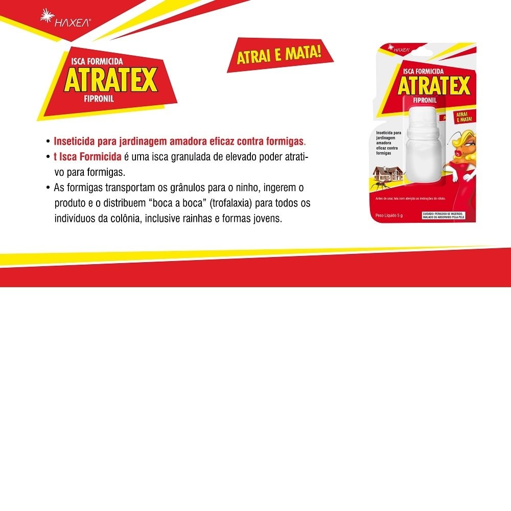 Mata Formiga Atratex Isca Formicida 5g - Embalagem com 12 Unidades