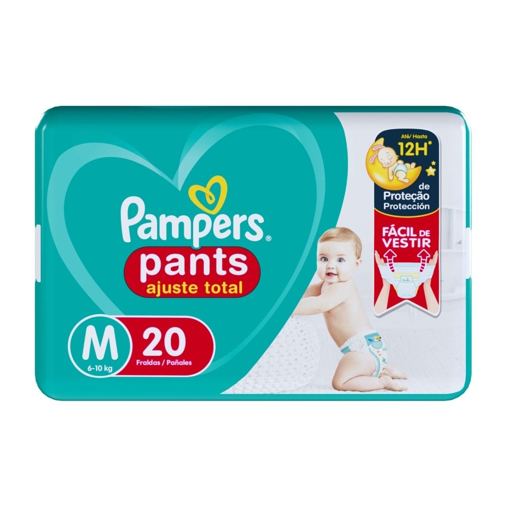 Fralda Descartável Pampers Pants Tamanho M - 8 Pacotes com 20 Fraldas - Total 160 Tiras