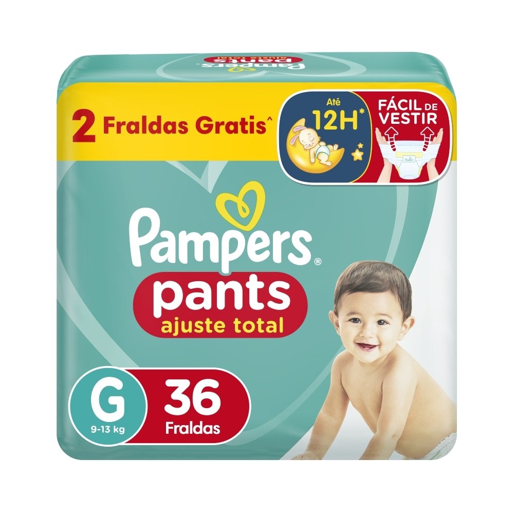 Fralda Descartável Pampers Pants Tamanho G - 3 Pacotes com 36 Fraldas - Total 108 Tiras