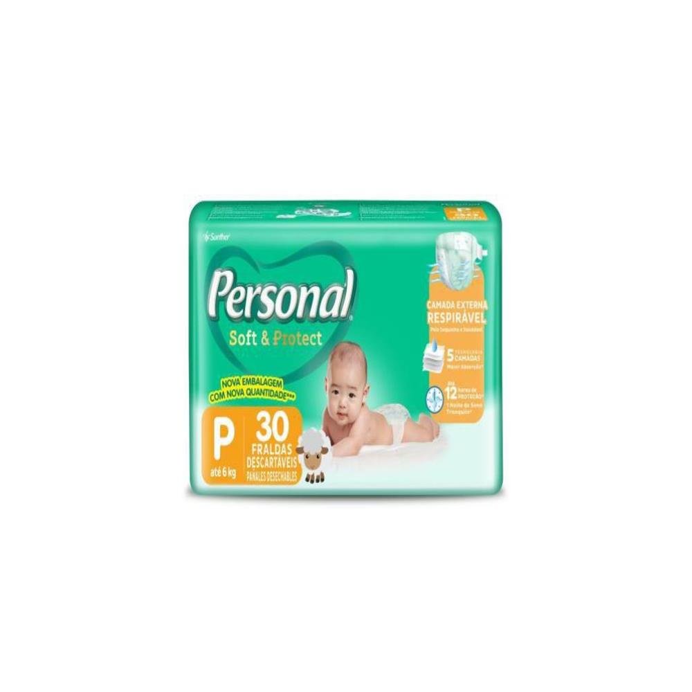 Fralda Descartável Personal Soft & Protect Jumbo Tamanho P - 9 Pacotes - Total 270 Tiras